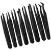 YIXISI 8 PCS Precision Plastic Tweezers Set, Anti-Static Tweezers, for