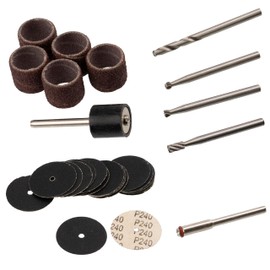 AERZETIX - C77471-30-Piece Sanding Set Wood Milling Drill Bit Holder Disc Sandpaper Sheets on Shaft for Screwdriver Rotating Multifunction Tool - Polishing Deburring
