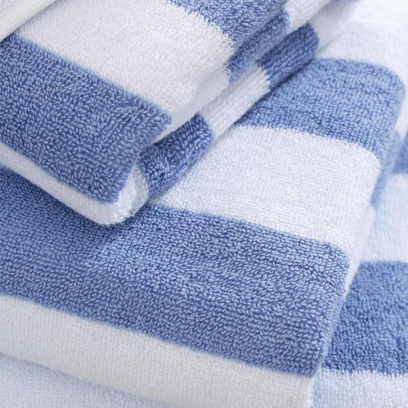 Bianca Reversible Stripe 50x85cm Cotton Jacquard Hand Towel Blue