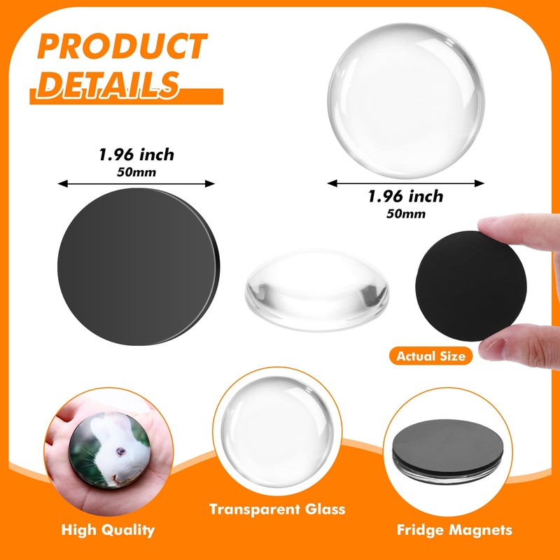 Aertiavty 72 Pcs Fridge Magnets Making Kit, 2 Inch Glass