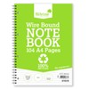Silvine 104 Page A4 Everyday Recycled Wirebound Notebook, White, Ruled
