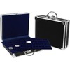 SAFE 9816 Aluminium Coin Case, Black, Includes 6 Royal Blue