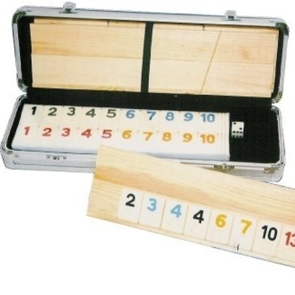 CHH Deluxe Rummy with Wooden Racks in Aluminum Case