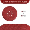 9 inch Sanding Discs 8 Holes 40 Grit Hook and