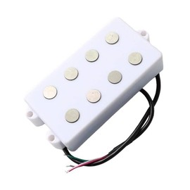Myles Music Shop 4 String Electric Bass Pickup Soapbar Alnico 5 Magnet 14.5K Resistance White Replacement Part Upgrade, DMM-4