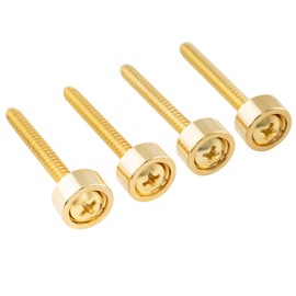 Musiclily Pro 12mm Steel Guitar Neck Mounting Ferrules Neck Joint Bushings and Bolts for Electric Guitar Bass, Gold (Set of 4)