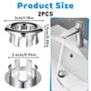 2 Pack Sink Overflow Ring, Universal Bathroom Kitchen Sink Hole