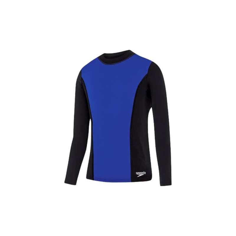 Speedo Boy's Active Long Sleeve Rash Top, Black/Speed, 12