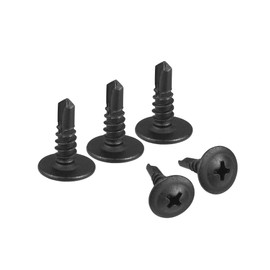 sourcing map Phillips Head Self Tapping Screws, #8 x 1/2" Carbon Steel Self Drilling Sheet Metal Screw Black 100pcs