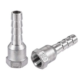 sourcing map 304 Stainless Steel Hose Nozzle Hose Connection Fitting Coupling 10 mm Barb x G1/4 Female Thread Pipe Adapter