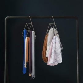 Relaxdays Scarf Hanger, Elegant Design, Hanger for Scarf, Cloth, Accessories, 3 mm Thin, Space-Saving, Metal Hanger, Gold