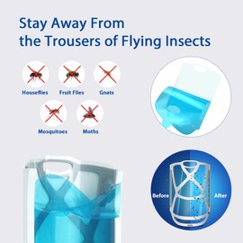 Flying Insect Trap for Fruit Fly, Gnat, Moth, Plug-in Indoor Mosquito Bug Trap Catcher with Night Light UV, Noiseless and Easy to Use, Ideal for House Bedroom Kitchen (1 Device + 5 Refills)