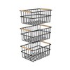 Oceanstar Metal Wire Organizer Bin Handles WBHB1910 Basket Set, One-Size,