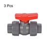 PATIKIL 25mm ID Double Union Ball Valve, 3 Pack PVC