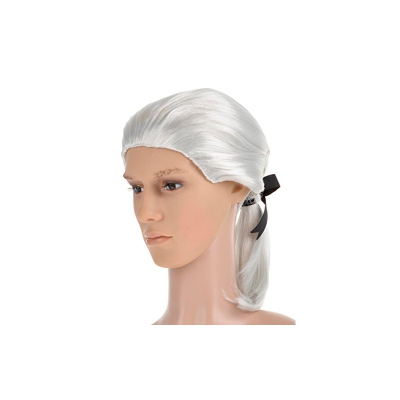 Men's Wig White with Braid
