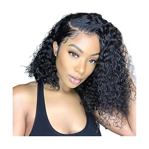 Lace Front Wigs Echthaarr PerÃ¼cke Bob Wig Human Hair Glueless Wig Deep Wave 4X4 Lace Front Wigs Pre Plucked Bleached Knots Free Part Lace Closure Wig For Black Women 150% Density 10 Zoll