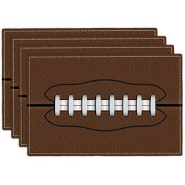 Football Placemats Set of 4, American Sports Double-Sided Table Mats for Kitchen Dining Room Home Party Indoor Decor 4 PCS 12x18 Inch