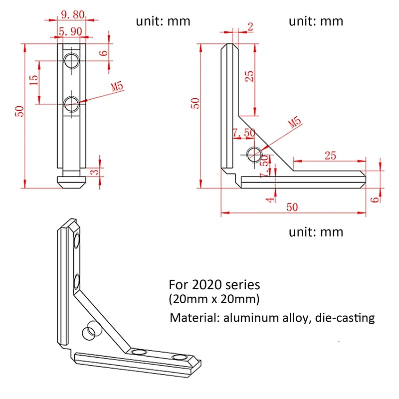BLCCLOY 8Pcs 2020 Aluminum Extrusion Panel Corner Bracket T Slot