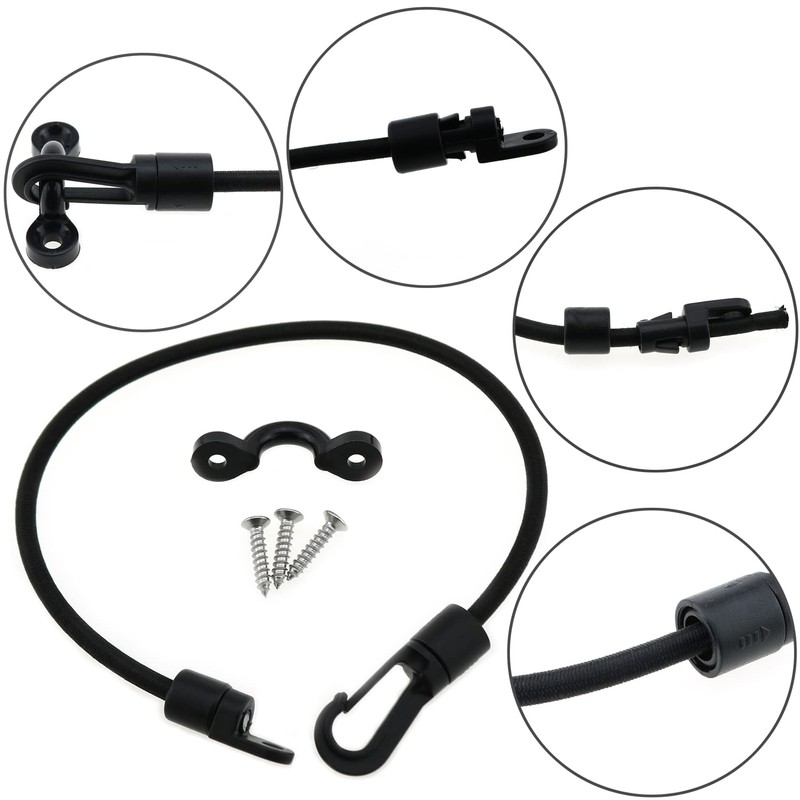 LUORNG 2pcs 12 Inches Elastic Rope Bungee Cord Rod Strap