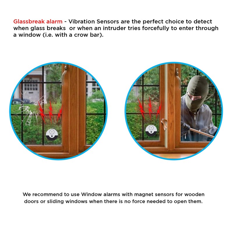 CATSONIC Premium Window Alarm Device Set - Extra Loud 130dB