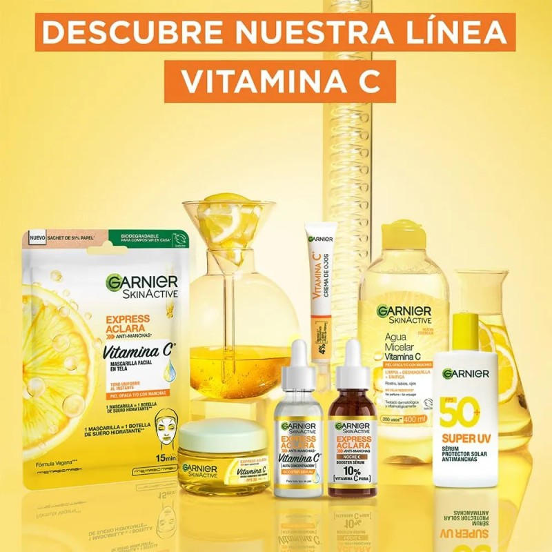 Kit Garnier Express Aclara Rutina Anti Manchas Vitamina Gel Limpiador