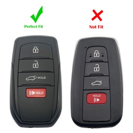 Silicone Key Fob Cover fit for Toyota 2026 RAV4 2025 2026 Grand Highlander Corolla Cross 4Runner Land Cruiser Highlander Crown Signia Sequoia Venza 2021-2026 Key Fob Case (Black A+Black B)