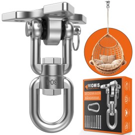 Viomis Stainless Steel Ceiling Hook 360° Rotatable - Universal for Swings, Hammocks & Punch Bags, Load Capacity 450 kg, Indoor/Outdoor Use