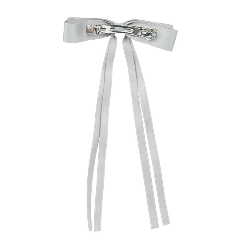 Double Bow Barrette Gray