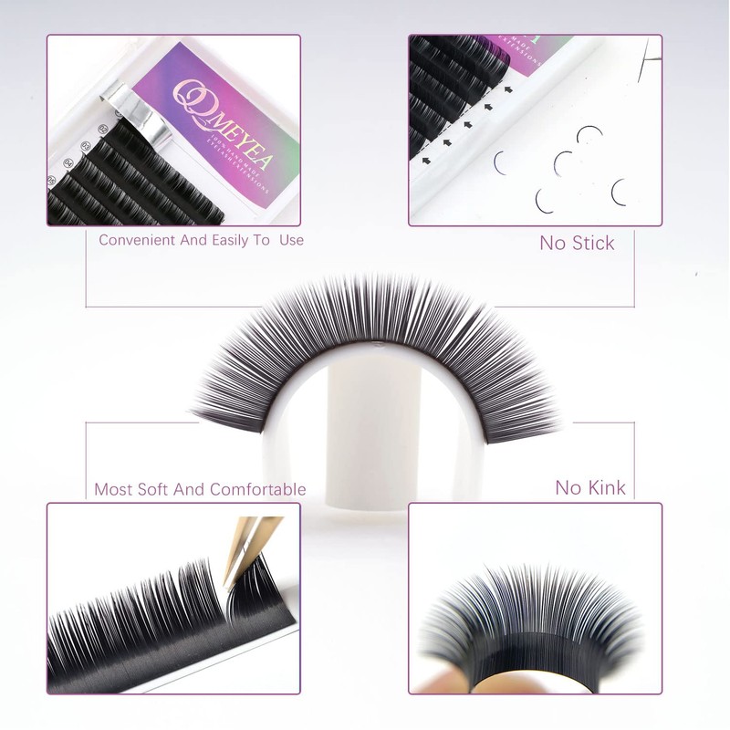QDMEYEA Eyelash Extensions Individual Lashes 0.07 C Curl Classic Volume