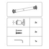 GARDINIA Wall Bracket for Curtain Rods with Diameter 16 mm,