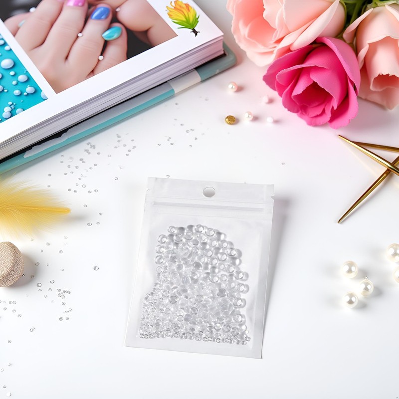 White Clear Dewdrop Water Droplets Embellishments for DIY Crafts Card
