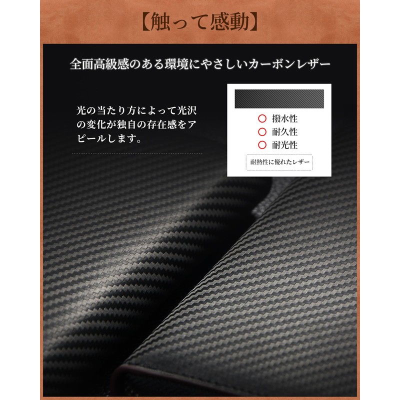 Modiko Men's Long Wallet, Large Capacity, Carbon Leather, YKK Leather,
