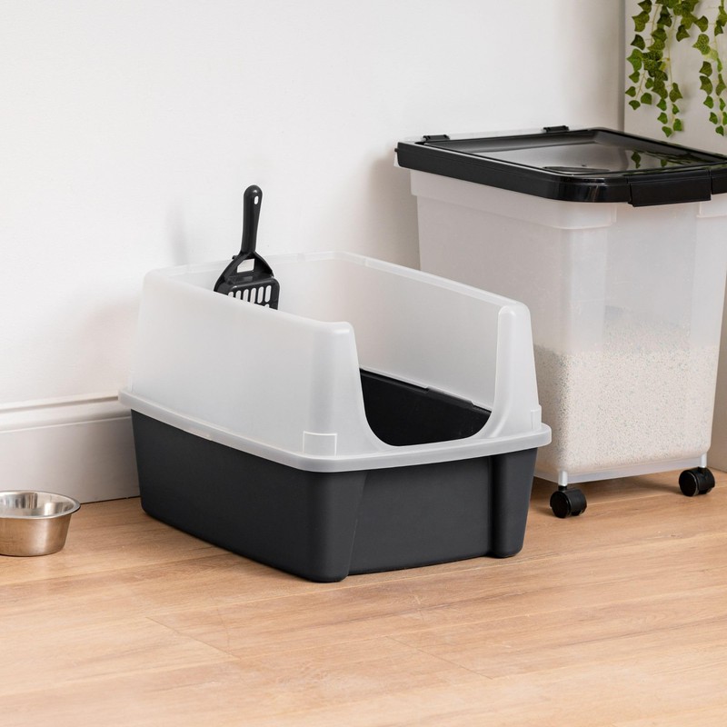 IRIS USA Large Cat Litter Box with Scatter Shield and