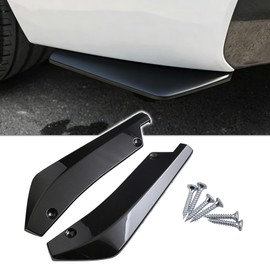 CCOQ 2PCS Car Rear Bumper Diffuser Kit, Anti-Collision Shark Fin Front Lip Spoiler Protector, Bumper Side Skirt Lip Splitter Trim with Screws, Universal Exterior Decoration for Car SUV Truck (Black)