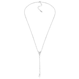 AeraVida Iconic Faith Rosary-Inspired Cross .925 Sterling Silver Lariat Necklace | Puzzle Piece Sterling Silver Necklace for Women | Pendant Necklace for Women