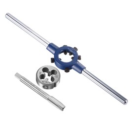 sourcing map 5/16-24 UNF Thread Cutter Tool Set 25 mm Round Tool Wrench High Speed Steel Tap Round Tool