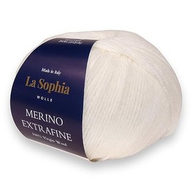La Sophia Wolle 100% Merino Extrafine 50 g Merino Wool for Knitting or Crocheting (ME35496 White)