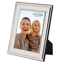 EDZARD Sunset Picture Frame for Photo 15 x 20 cm Elegant Silver-Plated Tarnish-Resistant with Velvet Backing Includes 2 Hangers Photo Frame for Standing and Hanging