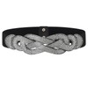 Wriidy Wide Women Belt Rhinestone Elastic Belt Black Stretch Waistband