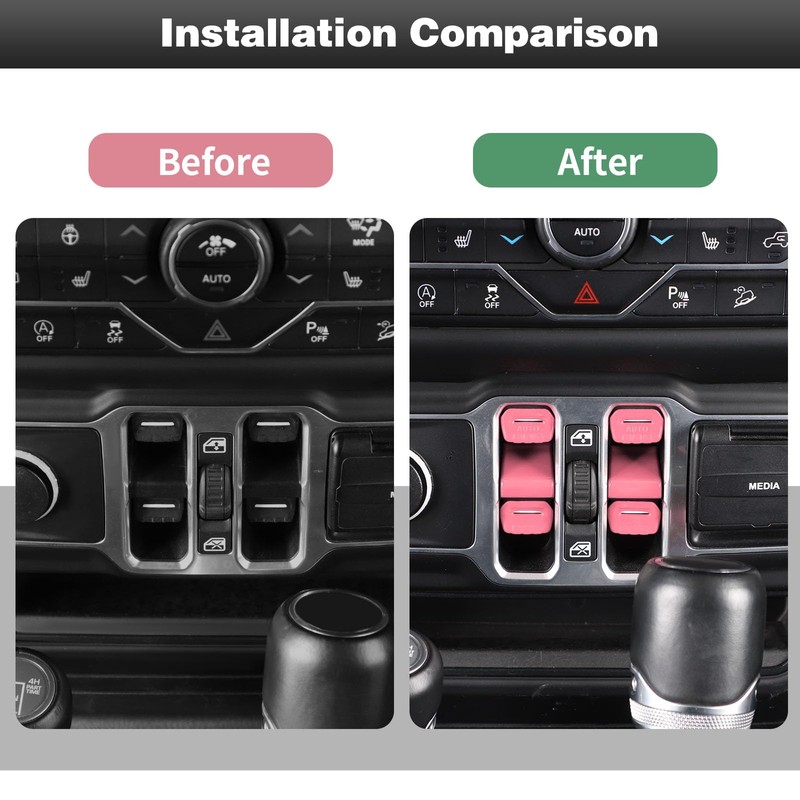 CheroCar for Jeep JL Window Switch Button Cover Trim Interior