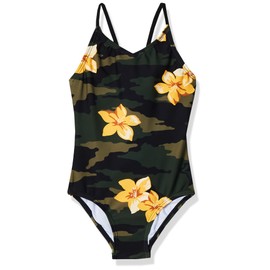Kanu Surf Daisy Beach Sport - Traje de baño de 1 Pieza para niña, Rylie Army Verde, 3 Años