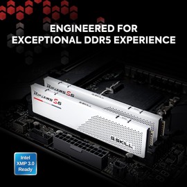 G.SKILL Ripjaws S5 Series (Intel XMP 3.0) DDR5 RAM 32GB (2x16GB) 6400MT/s CL36-48-48-102 1.35V Desktop Computer Memory UDIMM - Matte White (F5-6400J3648F16GX2-RS5W)