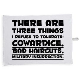 Hippowarehouse There are three things I refuse to tolerate: cowardice, bad haircuts, and military insurrection. Tea Towel Eco Printed Dish Cloth Kitchen accessory 50cmx70cm 100% Cotton