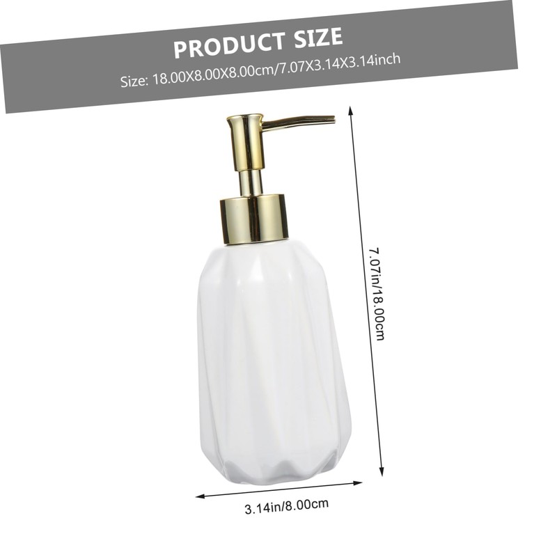 IWOWHERO Ceramic Refillable Lotion Dispenser Bottle White Press Pump Capacity