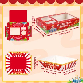 Jansun 36Pcs Carnival Movie Night Paper Snack Candy Popcorn French Fries Snack Trays Carnival Movie Boxes for Snacks Tray Carnival Party Supplies