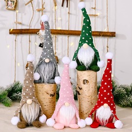 YAQUEKOU Gnome Christmas Gnome Figures Christmas Decoration Christmas Decoration Christmas Decorations Gnome Accessories for Home Kitchen Decoration (Red)