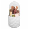 VNIMTI Rotating Makeup Brush Holder with Lid, Makeup Brush Organizer