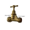 Premium 20mm MDPE X 15mm Copper Stopcock - BS1010 &