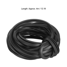 Greenhouse Rubber Strip, 4m/10m/18m Black Universal Rubber Weather Stripping Seal Strip, Glass Sealing Rubber Line Cable for Greenhouse Supplies(4M/13.1Ft)