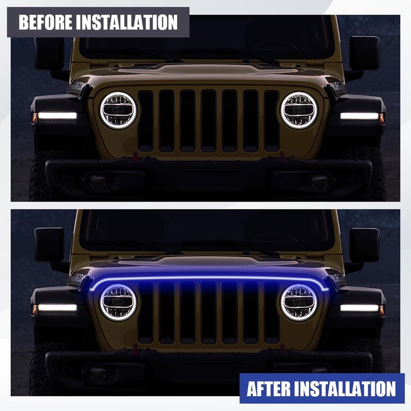 59 Inch Car Hood Light Strip, Flexible Daytime LED Running